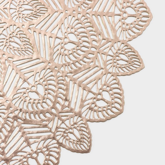 Салфетки сервировочные на стол Доляна &laquo;Цунами&raquo;, d=38 см, 4 шт, цвет золото