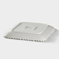 Тарелка фарфоровая квадратная Magistro &laquo;Цветок Бланш&raquo;, 26,5&times;26,5 см, цвет белый