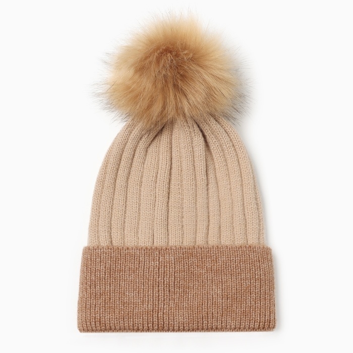 Шапка женская MINAKU, цвет песочный, размер 58-60
