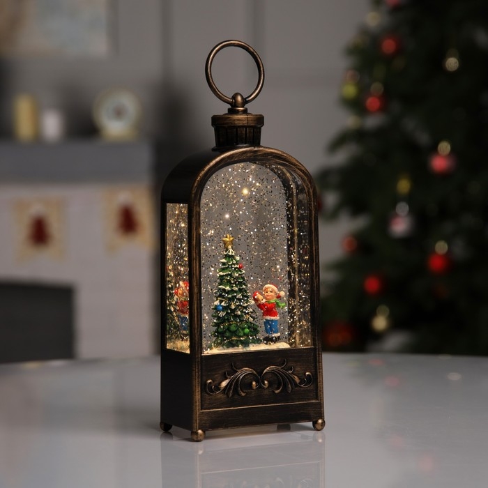 Светодиодная фигура «Фонарь с ёлкой» 10.2 × 23 × 5.8 см, пластик, батарейки ААх3 (не в комплекте), USB, свечение тёплое белое Светодиодная фигура «Фонарь с ёлкой» 10.2 × 23 × 5.8 см, пластик, батарейки ААх3 (не в комплекте), USB, свечение тёплое белое