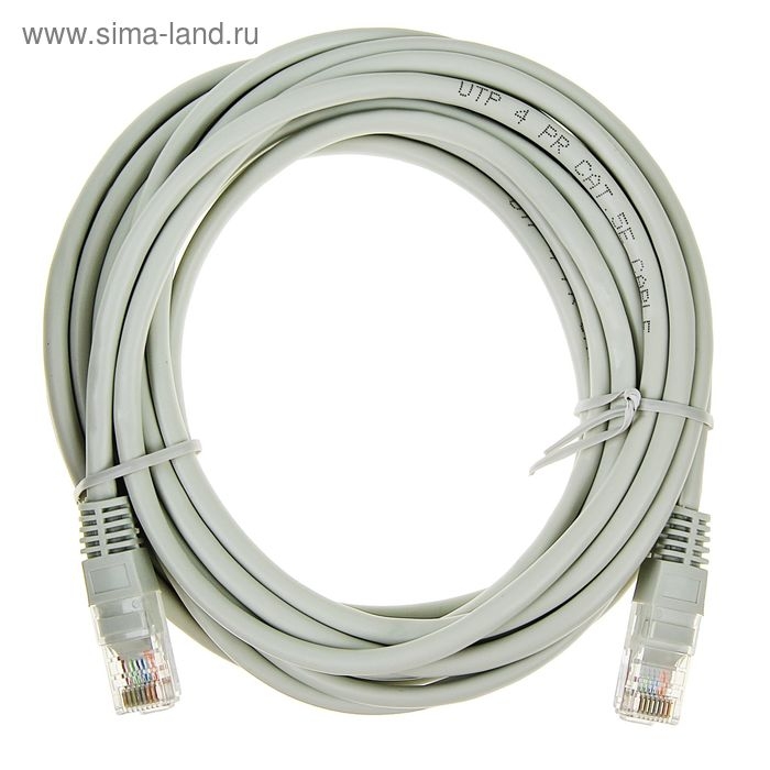 Патч-корд Gembird PP12e-5M, UTP 5е кат., RJ-45(m)-RJ-45(m), 5 м, серый Патч-корд Gembird PP12e-5M, UTP 5е кат., RJ-45(m)-RJ-45(m), 5 м, серый