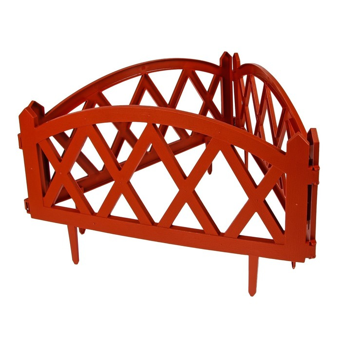 Ограждение декоративное, 35 &times; 232 см, 4 секции, пластик, терракотовое, MODERN, Greengo