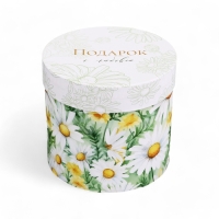 Набор шляпных коробок для цветов 5 в 1, упаковка подарочная, &laquo;Ромашки&raquo;, 16 х 14 см - 22 х 19,5 см