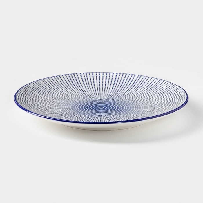 Тарелка керамическая Доляна &laquo;Мерцание&raquo;, d=21,7 см, цвет синий