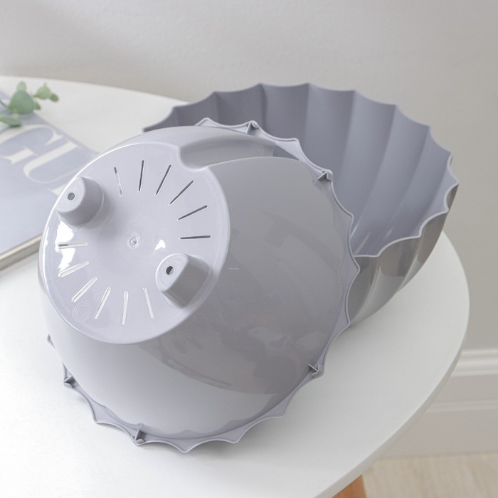 Кашпо для цветов с автополивом &laquo;Ракушка&raquo;, 2,4 л, d=22см, h=10,5 см, цвет серый