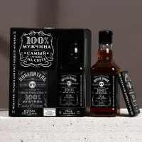 Новогодний подарочный набор косметики &laquo;100% мужчина&raquo;, гель для душа во флаконе виски 250 мл и игральные карты , Новый Год
