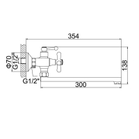 Cмеситель для ванны Accoona A7572-2, двухвентильный, латунь, хром Cмеситель для ванны Accoona A7572-2, двухвентильный, латунь, хром