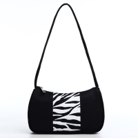 Сумка женская багет из текстиля, &laquo;Зебра&raquo;, 23х13х5 см.