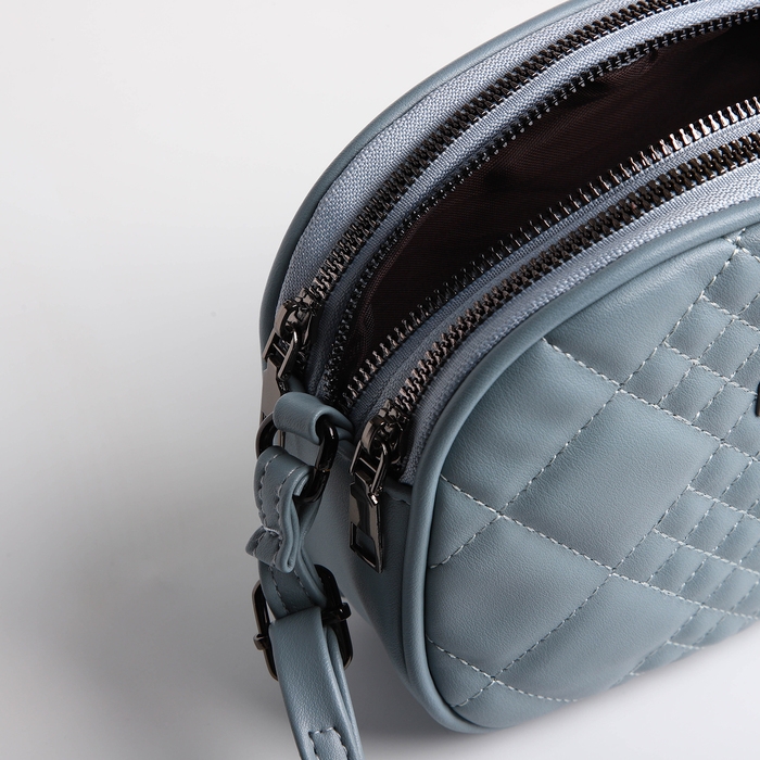 Сумка женская кросс-боди на молнии, цвет серо-голубой Сумка женская кросс-боди на молнии, цвет серо-голубой