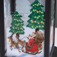 Светильник "Санта Клаус на санях" 3хААА черный 14х14х28,5см Светильник "Санта Клаус на санях" 3хААА черный 14х14х28,5см