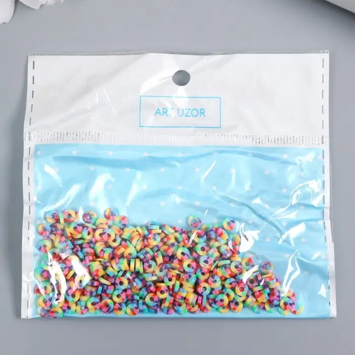 Бусины для творчества PVC "Колечки разноцветные фишки" набор &asymp; 330 шт 0,1х0,4х0,4 см