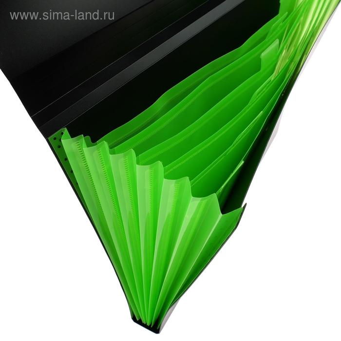 Папка-картотека, А4, 6 отделений, 700 мкм, ErichKrause "Matt Accent", на резинке, тиснение "песок", черная, микс