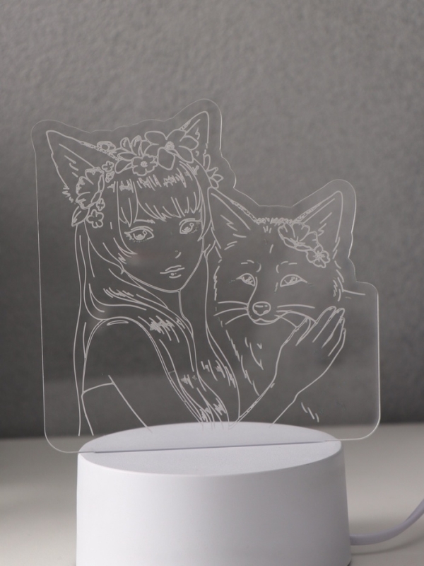 Светильник "Лисица" LED RGB от сети RISALUX 9,5х16,7х18,5 см