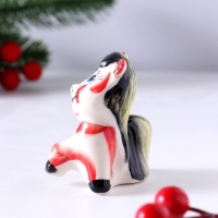 Сувенир Пони, 6,5х5х3,5 см, гжель, цвет Сувенир Пони, 6,5х5х3,5 см, гжель, цвет