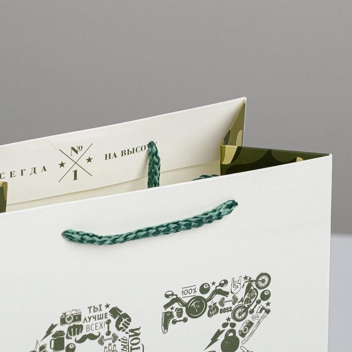 Пакет подарочный ламинированный вертикальный, упаковка, &laquo;23 февраля&raquo;, MS 18 х 23 х 10 см