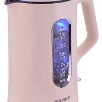 Чайник HYK-G8888 1.5л. 1700Вт кремовый прозрачный