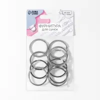 Кольцо для брелока, плоское, d=30 мм, толщина 2 мм, 10 шт., цвет серебряный