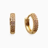 Серьги конго детские в стразах &laquo;Выбражулька&raquo;, d=1 см, белые в золоте