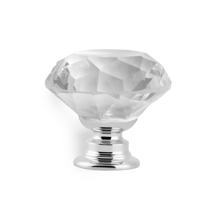 Ручка кнопка CAPPIO, "Алмаз", стеклянная, d=40 мм