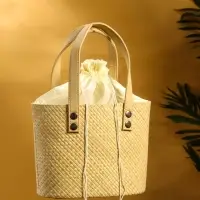 Сумка плетёная из пандана, 23&times;13&times;35 см, бежевая