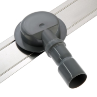 Трап ZEIN engr, c флaнцeм свободного вращ 360&deg;, 7&times;80 см, d=40/50 мм, нерж сталь, сатин