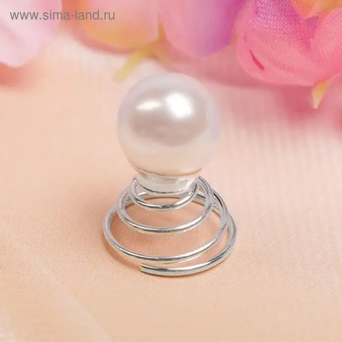 Шпилька пружинка для волос &laquo;Жемчужина&raquo;, d=1 см