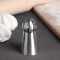 Насадка кондитерская &laquo;Сфера.Прорези с каплей и звездой&raquo;, d=3 см, выход 2,3 см, нержавеющая сталь