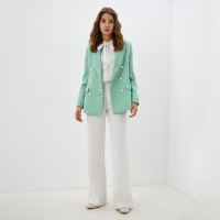 Пиджак женский двубортный MIST р. 50, зелёный/белый