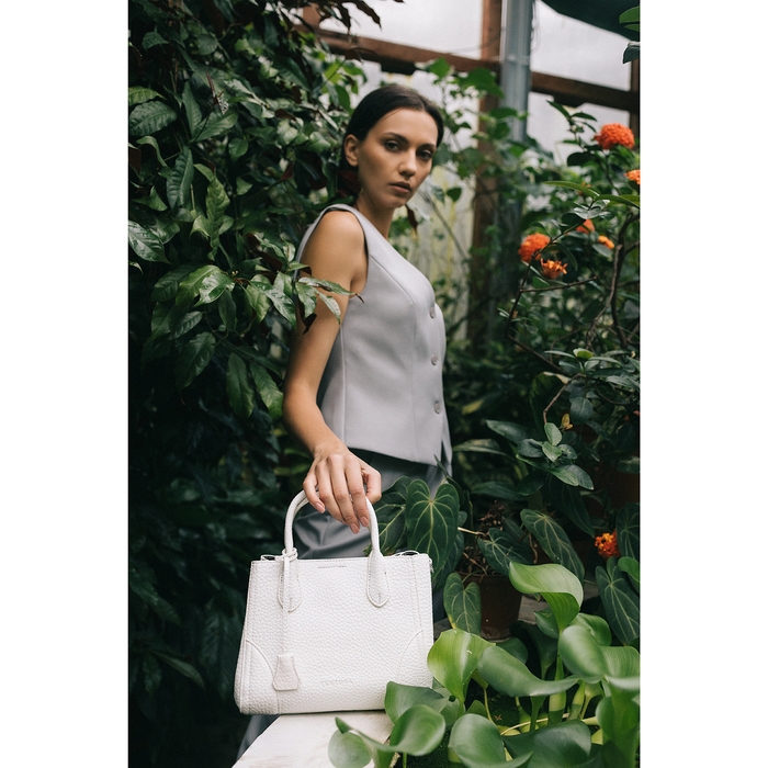 Сумка женская на молнии, TEXTURA, маленький размер, цвет белый Сумка женская на молнии, TEXTURA, маленький размер, цвет белый