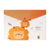 Папка-конверт на кнопке, А4, 180 мкм, "Зверьки", МИКС