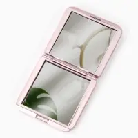 Зеркало складное квадрат (2) с/увел ВОЛНЫ 7,5см пластик розовый пакет QF