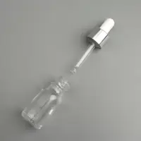 Бутылочка для хранения, с пипеткой, 10 мл, цвет серебристый/белый