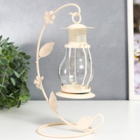 Подсвечник металл 1 свеча "Лампада", белый 14х10х22 см