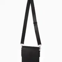 Сумка планшет муж, 19*2*23, 2 отд на молнии,  н/карм, длин рег ремень, черный