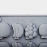 Форма для мармелада Доляна &laquo;Фрукты&raquo;, силикон, 21,3&times;14,4&times;1,5 см, 25 ячеек (3&times;2 см), цвет серый