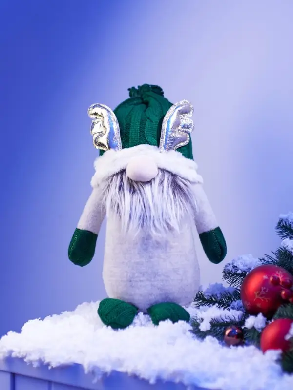 Фигура текстиль &laquo;Гном лосяш в зелёном&raquo; 33&times;12&times;18 см, 1 LED, от батареек AG13&times;3, свечение тёплое белое