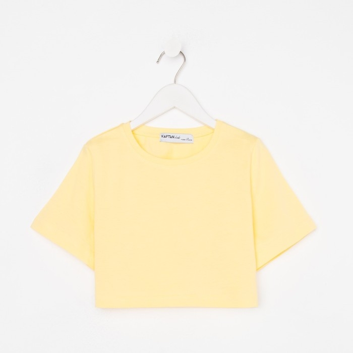 Футболка для девочки укороченная KAFTAN "Selfie", рост 146-152, цвет жёлтый