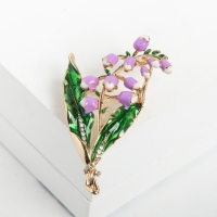 Брошь &laquo;Цветы&raquo; колокольчики, цветная в золоте