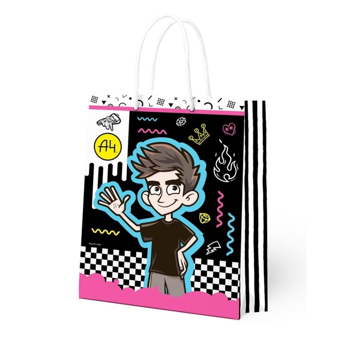 Пакет подарочный &laquo;Влад А4&raquo;, большой, 250 &times; 350 &times; 100 мм, чёрный