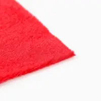 Лоскут ткани длинноворсовый на трикотажной основе, 50х50, цвет красный