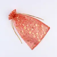 Мешочек подарочный &laquo;С Новым годом&raquo;, органза, красный, 20 х 30 см