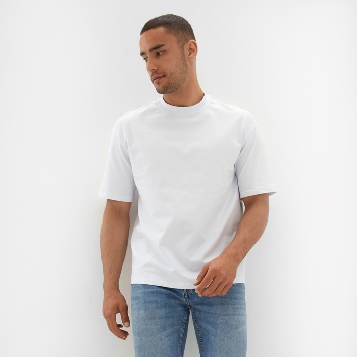 Футболка мужская из органического хлопка MINAKU OVERSIZE FIT: цвет белый, р-р 46 Футболка мужская из органического хлопка MINAKU OVERSIZE FIT: цвет белый, р-р 46