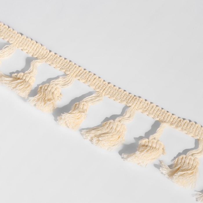 Тесьма декоративная &laquo;Бахрома&raquo;, 45 мм, 10 &plusmn; 1 м, цвет бежевый