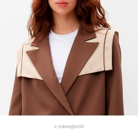Пиджак женский с накидкой MINAKU: Casual Collection цвет коричневый, р-р 42 Пиджак женский с накидкой MINAKU: Casual Collection цвет коричневый, р-р 42
