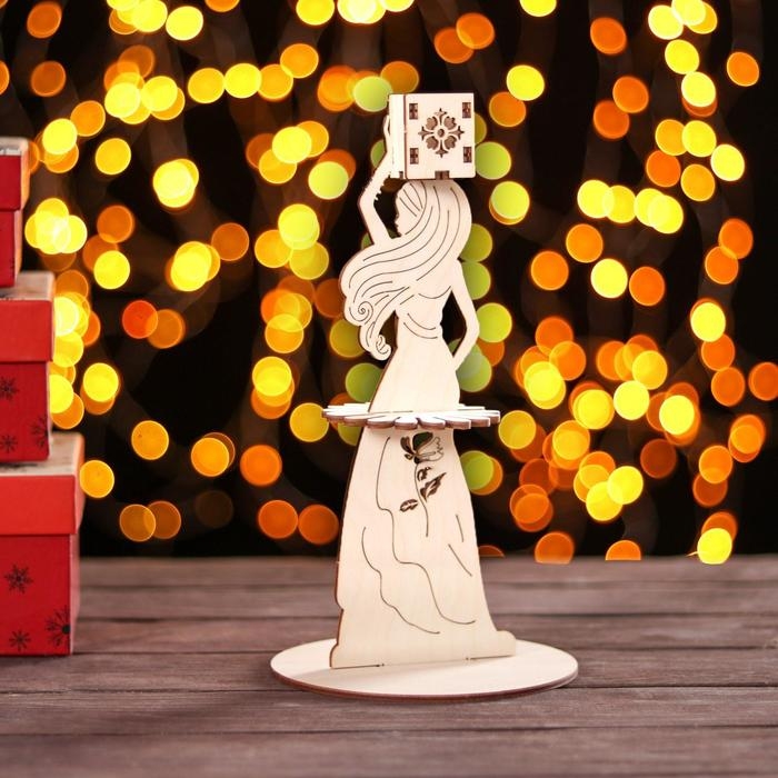 Салфетница деревянная &laquo;Индийская красавица&raquo;, с подставкой под зубочистки, 25&times;13&times;13 см