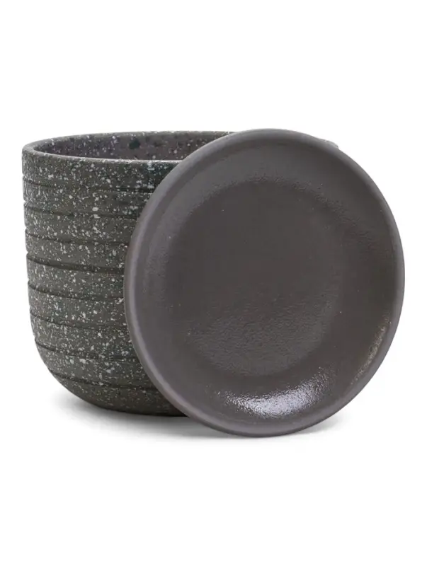 Горшок цветочный  с поддоном 1,6 л, серый керамика "Пряности" (М)