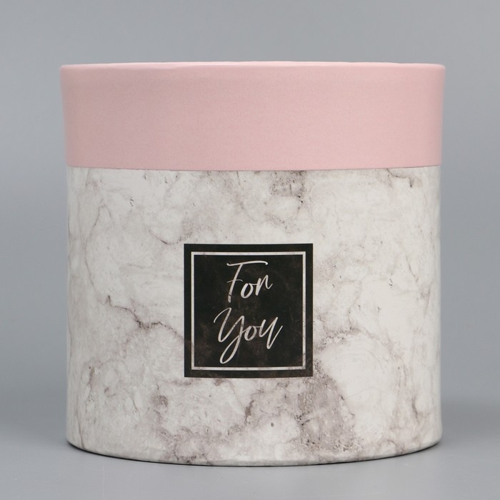 Набор шляпных коробок 2 в 1, упаковка подарочная, &laquo;Мрамор&raquo;, 13 х 13, 16 х 16 см