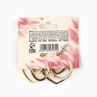 Серьги - кольца с подвесом сердцем &laquo;Для нежного образа&raquo;, 3 см