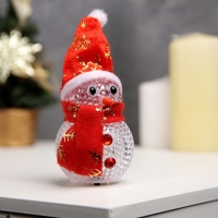 Ёлочная игрушка &laquo;Снеговик&raquo;, 10 см, от батареек, свечение мульти (RGB)