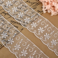 Кружево органза, 63 мм &times; 13 &plusmn; 1 м, цвет белый